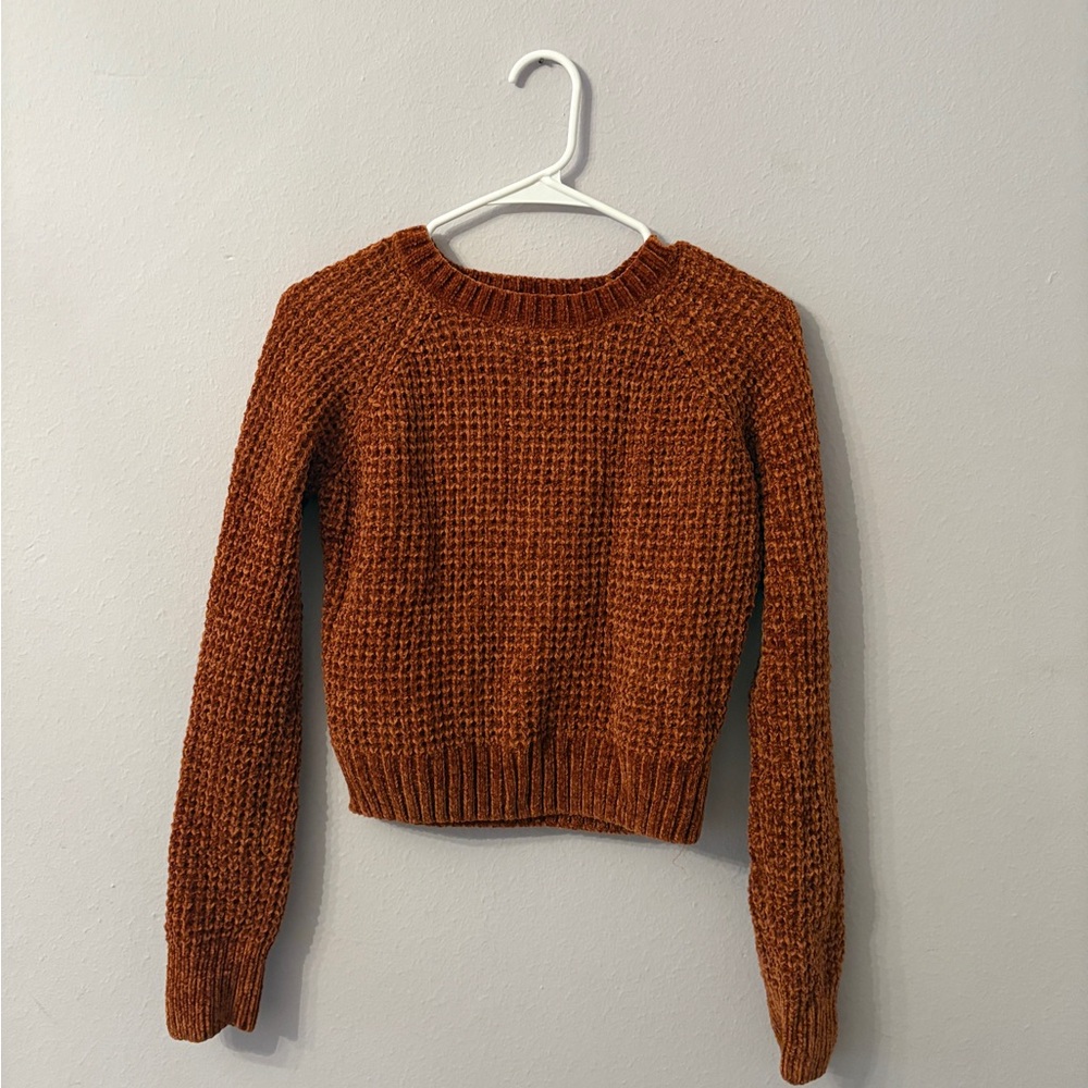Altar’d State Brown Crew Neck Sweater Cozy Knit Design